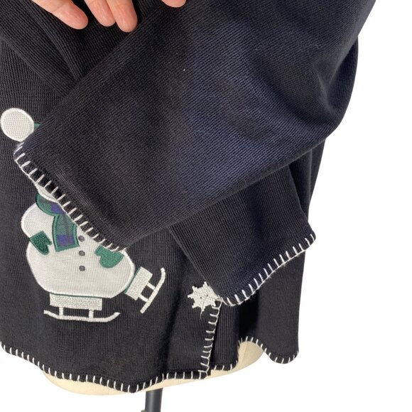 Susan Lawrence‎ M Vintage Snowman Cardigan Sweater Christmas - Picture 6 of 9